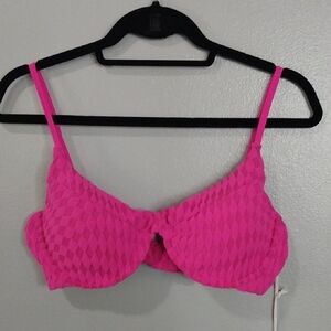 Good American Pink Textured Underwire Bra